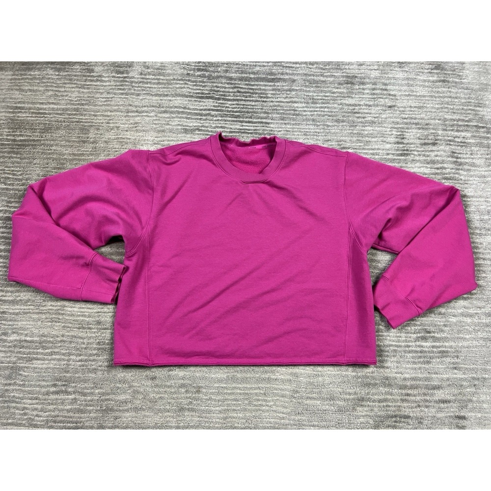 CRZ Yoga Sweatshirt Womens Large Pink Cropped Long Sleeve Athletic